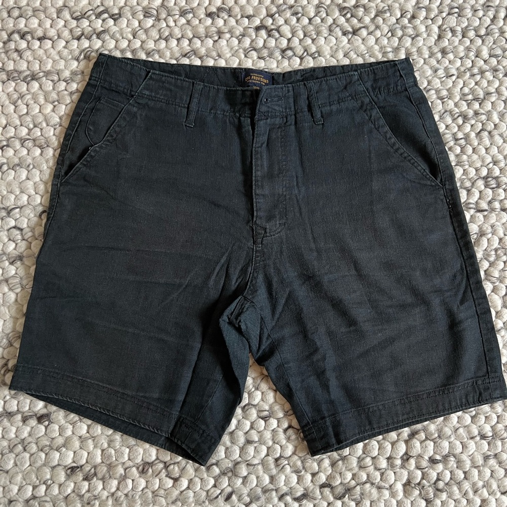 CPO Provisions Black Linen Blend Shorts 32W